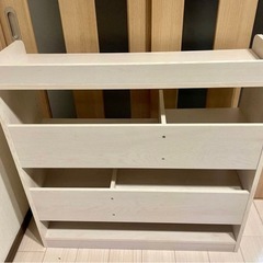 ホワイト 木製オープンシェルフ 幅90cm 収納ラックの画像