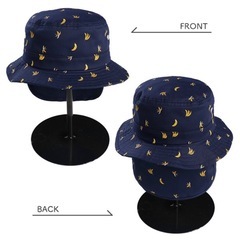 西松屋　ネイビー　帽子48cm　垂れ付きバケットハット バナナ　新生児靴下9〜11cmの画像