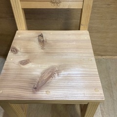 釘を使わない手作り子供用椅子　安心 無塗装 3歳〜5歳向け　高さ約33.5cdの画像