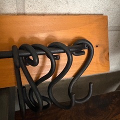 【新品未使用】スタディオクリップ壁掛け木製アイアンフック　の画像