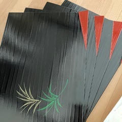 卓上膳　卓上盆　5枚セット　木製　漆器　塗り物　トレイの画像