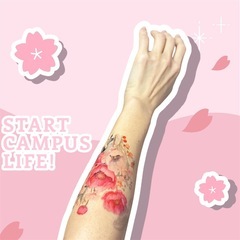 お花タトゥーシール3枚の画像