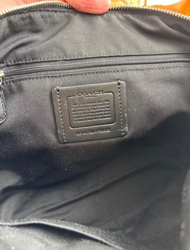 COACH グレーキャンバスショルダーバッグ