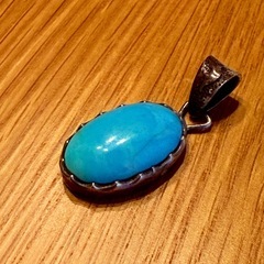 ターコイズ◎シルバー925 ペンダントトップ ネックレスの画像