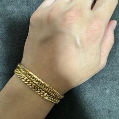 k18 20面カットトリプル 喜平ブレスレット 18.7g 18cmの画像