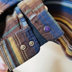 Vulture バルチャー マルチボーダー 長袖シャツ ネルシャツ メンズ Mの画像