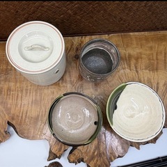 茶道具 なつめ形 水指 織部 抹茶椀 平茶碗 筒茶碗 4点 まとめ 水野寿山 晴峰 在銘 織部 瀬戸焼 茶器 煎茶道具 煎茶器 和食器 懐石道具 茶碗 の画像