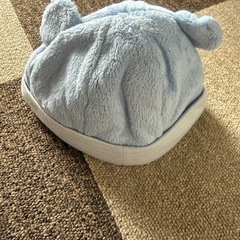 ファミリア　帽子　耳付き　フェイクファー水色の画像