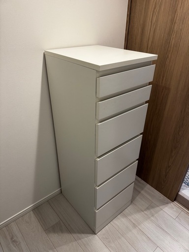 IKEA MALM マルム チェスト（引出し×6）ミラー付き ホワイト
