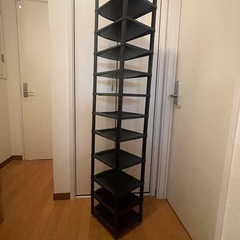 ブラック　靴棚　省スペースシューズラック 12段　シューズボックス　の画像