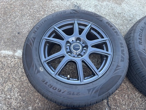 215/60R16 サマータイヤ アルミ付4本 エスティマ オデッセイ 2024