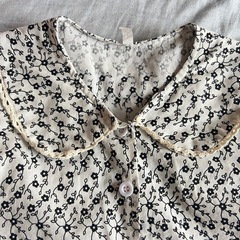 乳幼児服2点セット花柄クリームホワイト90cmの画像