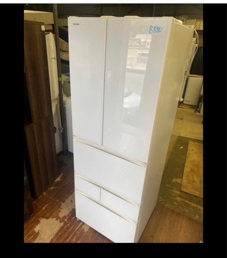 NO B880?福岡市内配送設置無料✨?GR-J460FV-ZW 冷蔵庫 クリアシェルホワイト [458L /6ドア /観音開きタイプ