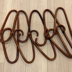 ラタン　家具　クローゼット　衣類収納　ラック　ハンガー付きの画像