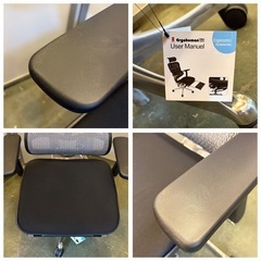 中古 オフィスチェア Ergohuman エルゴヒューマン プロ 高機能 ハイブリッド機能 オットマン内臓の画像