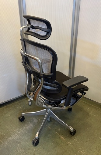中古 オフィスチェア Ergohuman エルゴヒューマン プロ 高機能 ハイブリッド機能 オットマン内臓