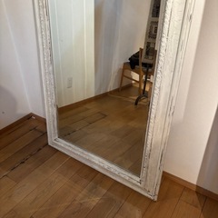 引取限定 アンティーク加工 ウォールミラー インテリア 自宅 アパレル ショップの画像