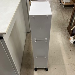 W2602-1423 資源ゴミ分別ワゴン3段キャスター付き　キズ汚れ有りの画像