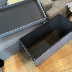 折りたたみ式簡易ソファ 収納スツール 1Pサイズ 2Pサイズ  4点セット 中古の画像