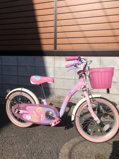プリンセス自転車　ゆめかわ16インチ　補助輪付