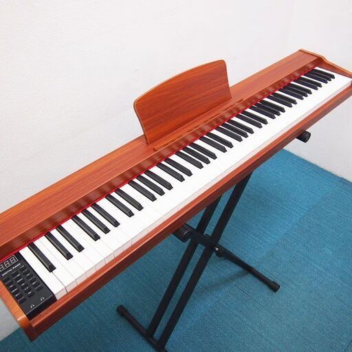 【良品】Longeye 電子ピアノ MOLD2 88鍵盤 木目調 譜面台・ペダル・ヘッドホン付 BA14