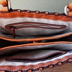 サザビー　本革　編み込みバッグの画像