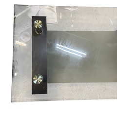 【ジ0227-29】シックなガラステーブル‼️傷ありによりお安めに‼️ガラスと木製 リビングテーブル ローテーブルの画像