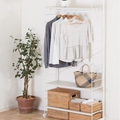 突っ張りポールのみ出品 ニトリ 突っ張り壁面収納 Nポルダ ホワイトウォッシュの画像