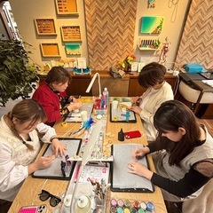 ミニパネルに海レジンアートづくりの画像