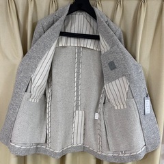 大きいサイズXL   未使用  春物　ニット地　ジャケット　グレーの画像