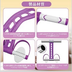 【新品】レジスタンスバンド ペダル ハンドル付き トレーニングバンド チューブ の画像