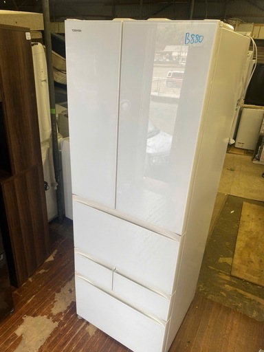  NO B880?福岡市内配送設置無料✨?GR-J460FV-ZW 冷蔵庫 クリアシェルホワイト [458L /6ドア /観音開きタイ