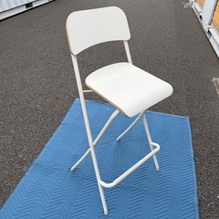 IKEA フランクリン カウンターチェア 背もたれ付き 折りたたみ式 ホワイトの画像