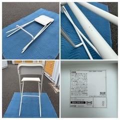 IKEA フランクリン カウンターチェア 背もたれ付き 折りたたみ式 ホワイトの画像