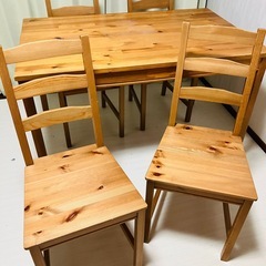 イケア　ヨックモック　ダイニングテーブルセットの画像