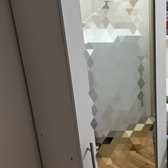 ミラー付きシューズ棚の画像