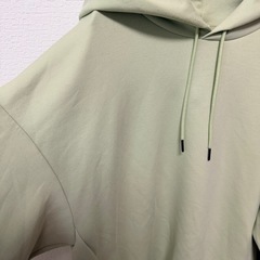 GU ジーユー　ダブルフェイスビッグプルパーカ　サイズL ライトグリーンの画像