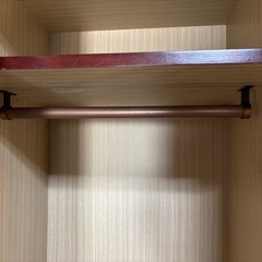 最終！ダークブラウン クローゼット ハンガーラック付き　鏡付き　レトロ　アンティークの画像