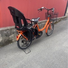 【京都発】京の楽チャリ　ヤマハ　PASバビー　オレンジ色　　子ども乗せの画像