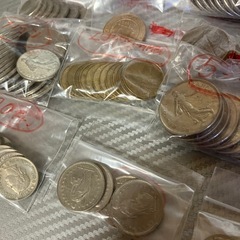 フランス＋スイス＋ユーロコインの画像