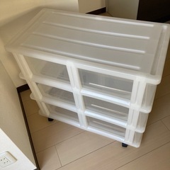 ニトリ　収納ボックス3段キャスター付きの画像