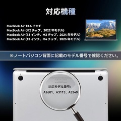 360° 覗き見防止フィルター MacBook Air 13.6/13インチ用 静電気吸着 ブルーライトカット 反射防止の画像