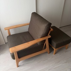 1人用ソファー　オットマン付きの画像