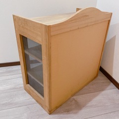 レトロ　ナチュラル木目　キャビネット　　キッチン収納　蚊帳　作り置き保管の画像