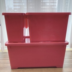 【取引中】収納ボックス 3点セット ピンク 大 中 小　の画像