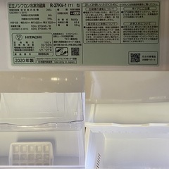 &   2ドアノンフロン冷凍冷蔵庫　HITACHI 日立　265L　R-27KV-1 2020年製　動作確認済みの画像