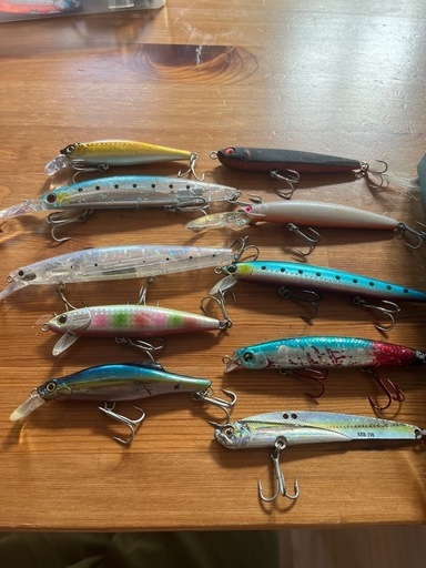 青物、ブリ、サワラ、真鯛、シーバス用のメタルジグセット　プラグセット