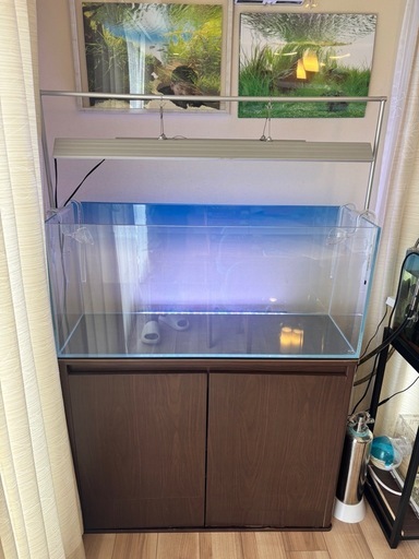 アクアシステム90cm✖️30cmガラス水槽、アクロGrow90cmライト、スタンドセット、水槽台セット