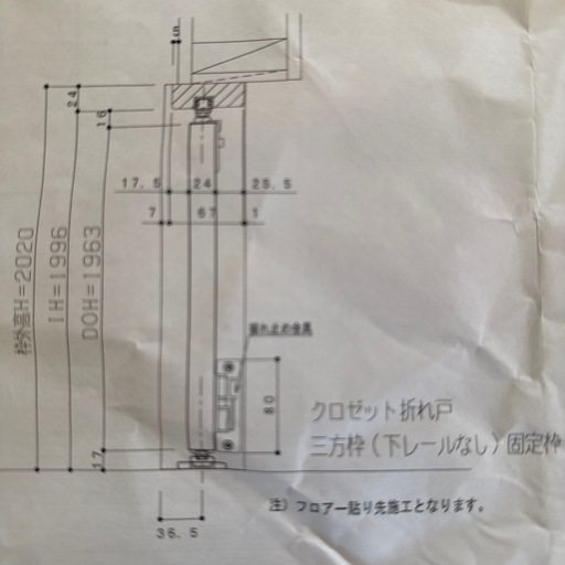 期間限定！クロゼット枠と扉