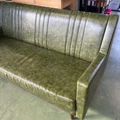 ソファ　3人掛け　レトロ　オシャレ　緑　グリーンの画像